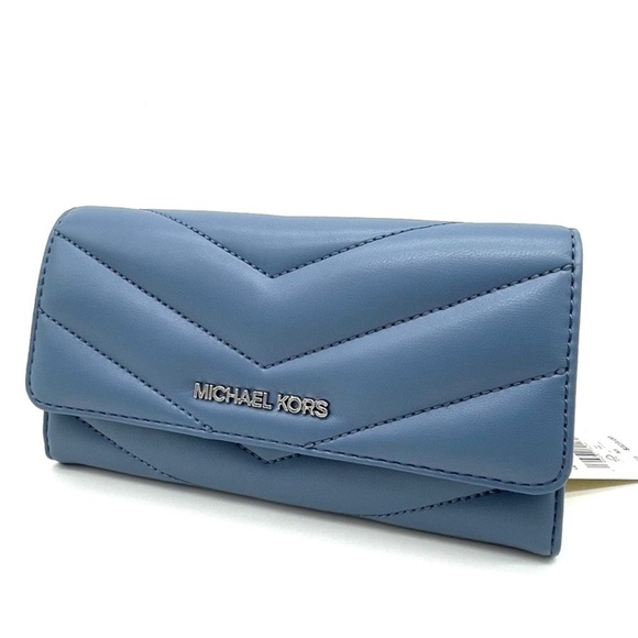 Michael Kors Large Trifold Wallet Blue Lagoon (NWT) - Picture 3 of 9